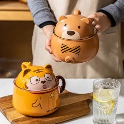 Juwas Cartoon Tiger Bear Ceramics Bowl NEW ARRIVAL