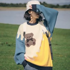 Juwas NEW ARRIVAL Bear Color Puzzle Sweater
