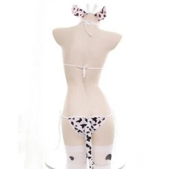 Juwas Sexy Cow Print 2-Piece Night Lingerie