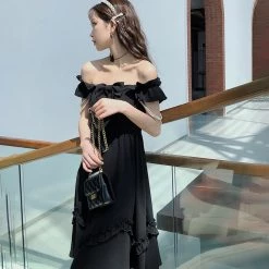 Juwas Gothic Black Pearl Babydoll Dress NEW ARRIVAL