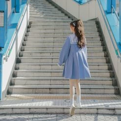 -Juwas NEW ARRIVAL Maruko Girl Pastel Blue Seifuku Dress