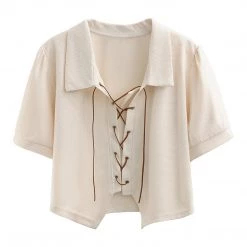 Juwas Fashion Lace Up Short Sleeve Shirt NEW ARRIVAL 13 Juwas Fashion Lace Up Short Sleeve Shirt NEW ARRIVAL