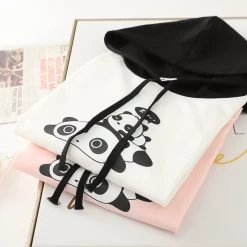 Juwas Panda Family Printed Hoodie