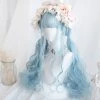 Juwas Mermaid Long Aqua Blue Cosplay Wig