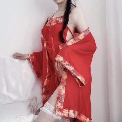 Juwas Red Chinese Styled Night Lingerie Set