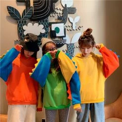 Juwas.com Online Store NEW ARRIVAL Color Block Dinosaur Monster Hoodie
