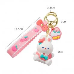 Juwas Cute Peach Rabbit Keychain
