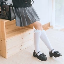 -Juwas NEW ARRIVAL Lolita JK Bow Lace Socks