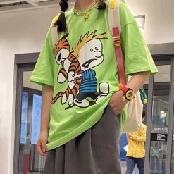 Juwas Cartoon Animal Print Round Collar Cotton T-shirt 12 Juwas Cartoon Animal Print Round Collar Cotton T-shirt