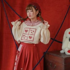 -Juwas Queen Of Hearts Themed Tops Skirt