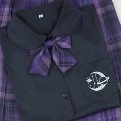 Juwas Basic Moon And Stars Short Sleeve School Polo Shirt