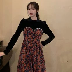 Juwas Vintage Floral Maxi Dress