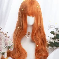 Juwas Lolita Orange Curly Long Wig