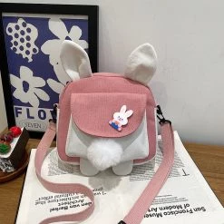 Juwas NEW ARRIVAL Cartoon Rabbit Ears Canvas Crossbody Bag