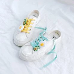 Juwas Ulzzang Girl Egg And Avocado White Sneakers