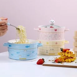 Juwas Lovely Animal Print Bowl With Fork Spoon Set NEW ARRIVAL