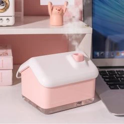 Juwas Kawaii Mini House Air Humidifier With Warm Light