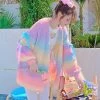Juwas NEW ARRIVAL Rainbow Loose Cardigan Sweater