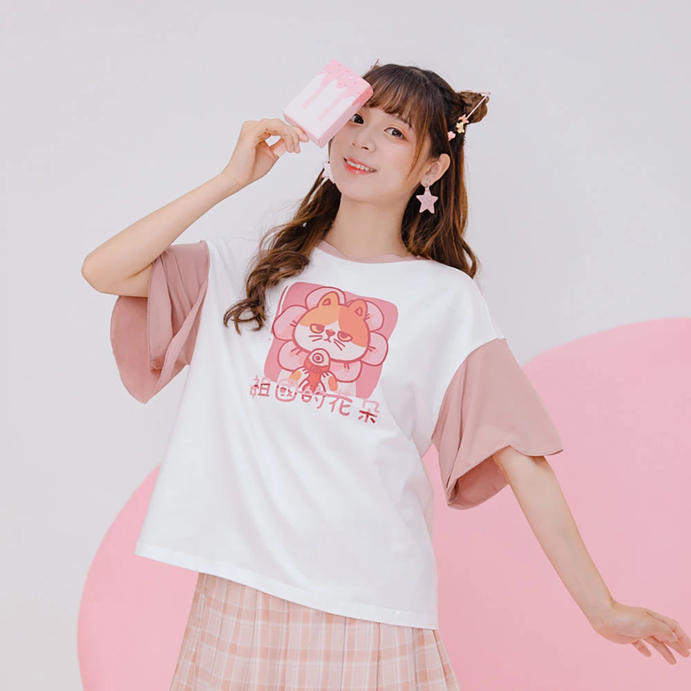 Juwas NEW ARRIVAL Grumpy Flower Cat Two-Tone Shirt 7 Juwas NEW ARRIVAL Grumpy Flower Cat Two-Tone Shirt