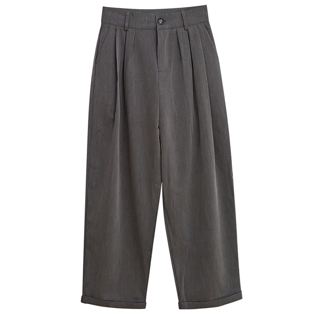 Juwas Pure Color Straight Leg Ninth Pants 12 Juwas Pure Color Straight Leg Ninth Pants