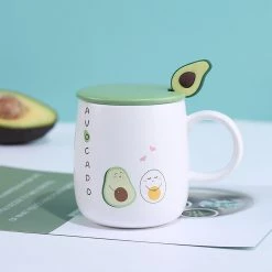 Juwas NEW ARRIVAL Lovely Green Avocado Mug With Lid