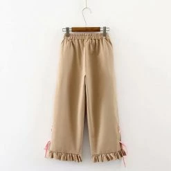 Juwas Kawaii Friends Ribbon Frilled Capri Pants