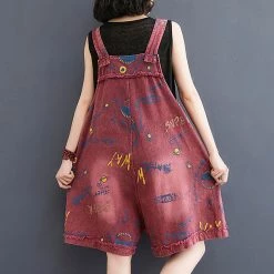 Juwas NEW ARRIVAL Monster Letters Print Loose Overalls