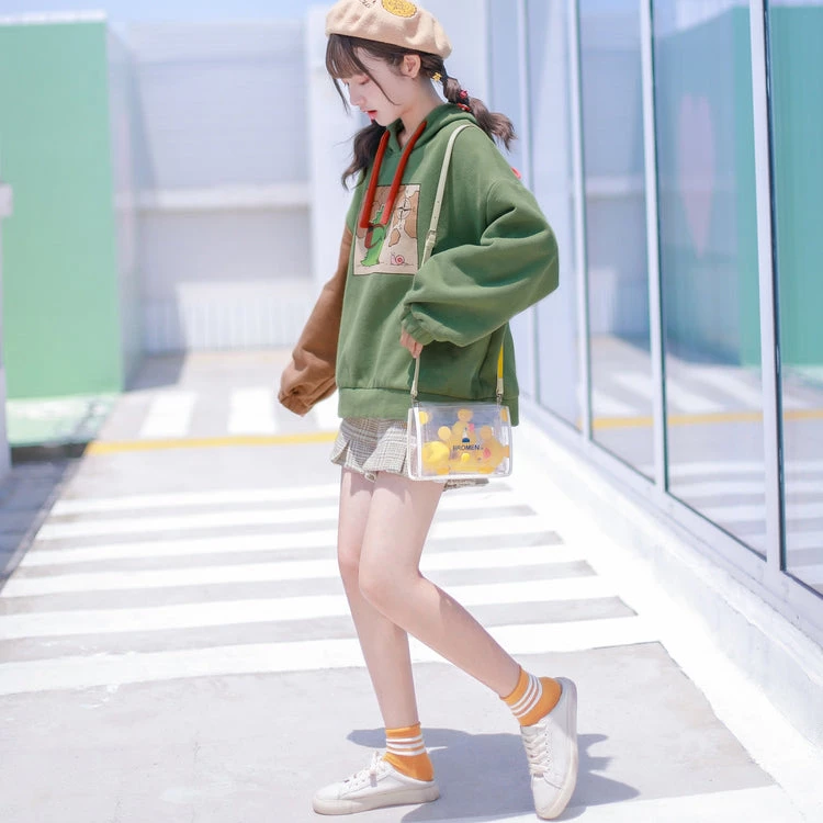 -Juwas Cute Dinosaur Color-Block Hoodie 4 -Juwas Cute Dinosaur Color-Block Hoodie