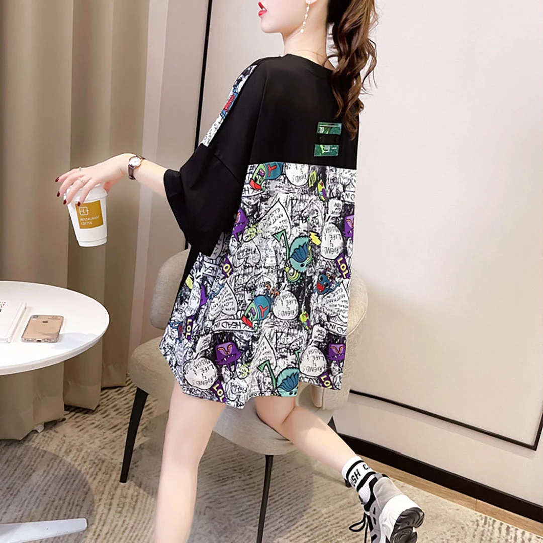 Juwas NEW ARRIVAL Cartoon Dinosaur Loose T-shirt 10 Juwas NEW ARRIVAL Cartoon Dinosaur Loose T-shirt