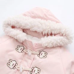 Juwas Bow Knot Pocket Hooded Cotton Coat