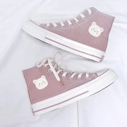 Juwas Bunny Bear High Top Canvas Sneaker Shoes