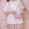 Juwas Pink Pig Basic Shirt With Crossbody Bag
