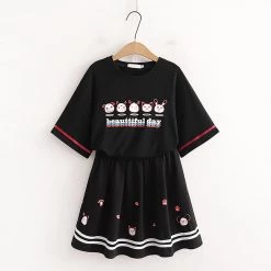 Juwas NEW ARRIVAL Cartoon Letters Print T-shirt