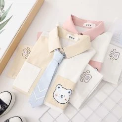 Juwas Cartoon Bear Print Short Sleeve Summer T-shirt NEW ARRIVAL