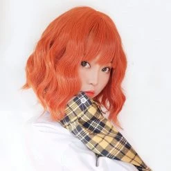 Juwas NEW ARRIVAL Red Flame Wavy Bob Cut Cosplay Wig