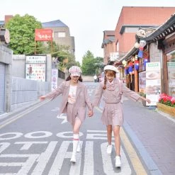 Juwas NEW ARRIVAL Kawaii College Pink Plaid Coat Blazer 13 Juwas NEW ARRIVAL Kawaii College Pink Plaid Coat Blazer