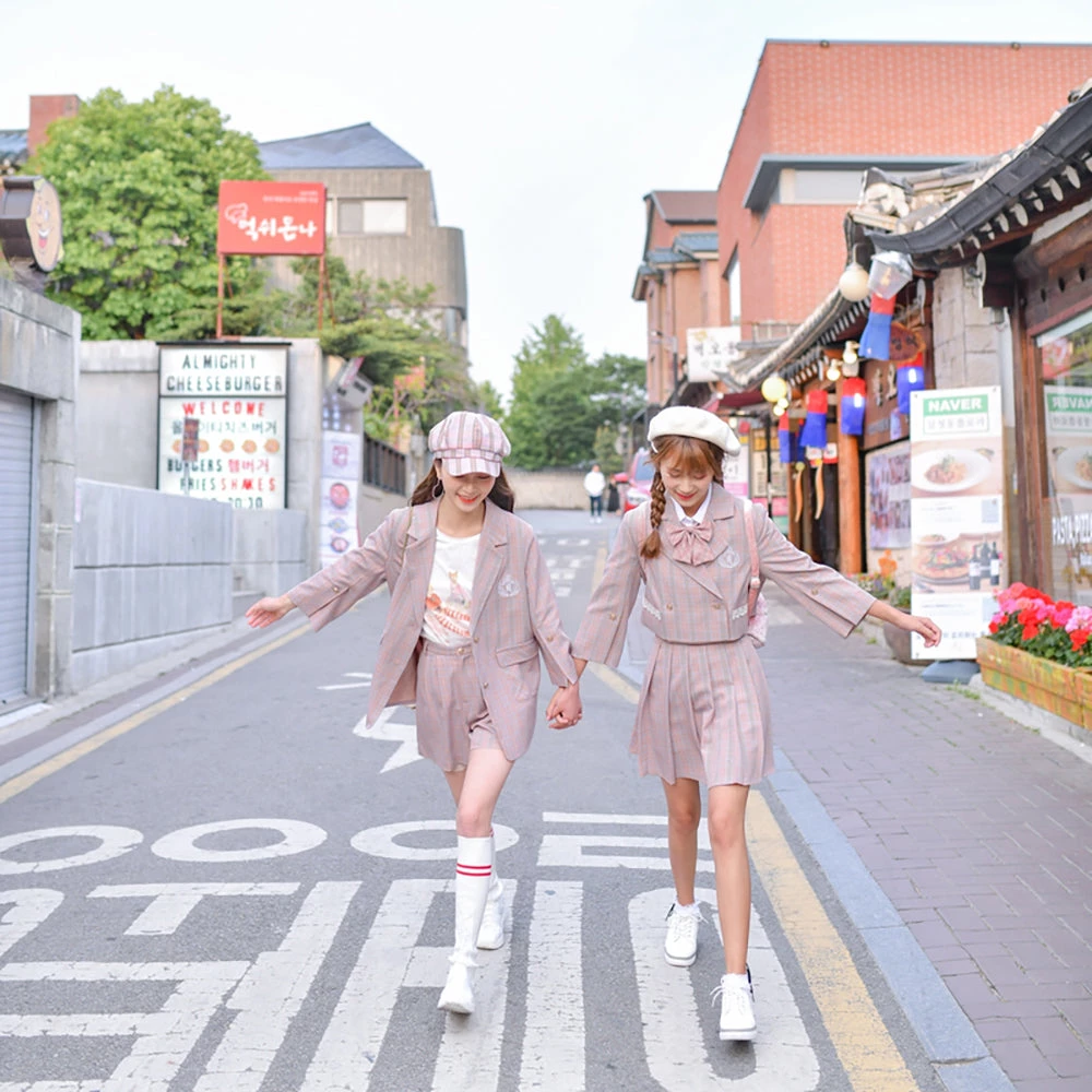 Juwas NEW ARRIVAL Kawaii College Pink Plaid Coat Blazer 7 Juwas NEW ARRIVAL Kawaii College Pink Plaid Coat Blazer