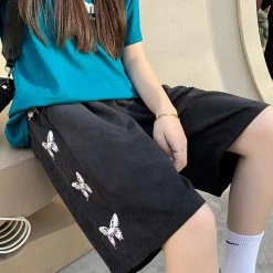 Juwas Butterfly Print Hight Waist Shorts NEW ARRIVAL