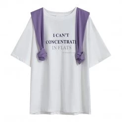 Juwas NEW ARRIVAL Letters Print Round Neck T-shirt