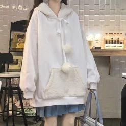 Juwas Bunny Ears Loose Sweatshirt