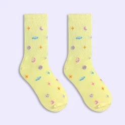 Juwas NEW ARRIVAL Cool Galactic Embroider High Ankle Socks