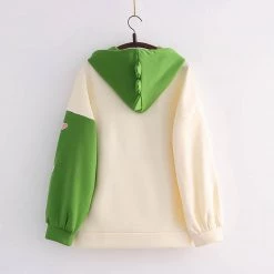 Juwas CLOTHING Cute Cartoon Dinosaur Japanese Letter Embroidery Hoodie