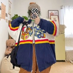 Juwas Dog Letter Oversized Jacket Coat NEW ARRIVAL