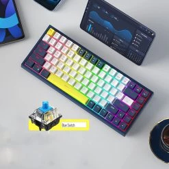 Juwas NEW ARRIVAL Colorful Mechanical Wireless & Wired Keyboard
