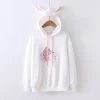 Juwas Rabbit Peach Blossom Embroidery Hoodie