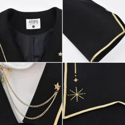 -Juwas NEW ARRIVAL Magical Star Girl Black Loose Coat