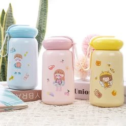 Juwas Cute Cartoon Print Water Bottle