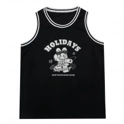 Juwas Bear Letters Print Round Collar Sleeveless Streetwear Vest NEW ARRIVAL