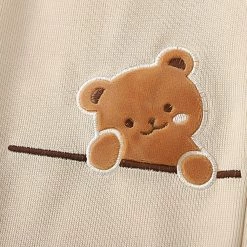 Juwas NEW ARRIVAL Sweet Milktea Bear Loose Sweatpants