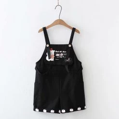 Juwas Bear Printed Short Overalls Jumper